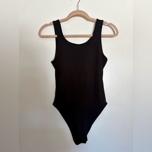Classic Black Ribbed Bodysuit